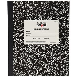School Smart Flexible Cover Ruled Composition Book, 8-1/2 x 7 Inches, 40 Pages