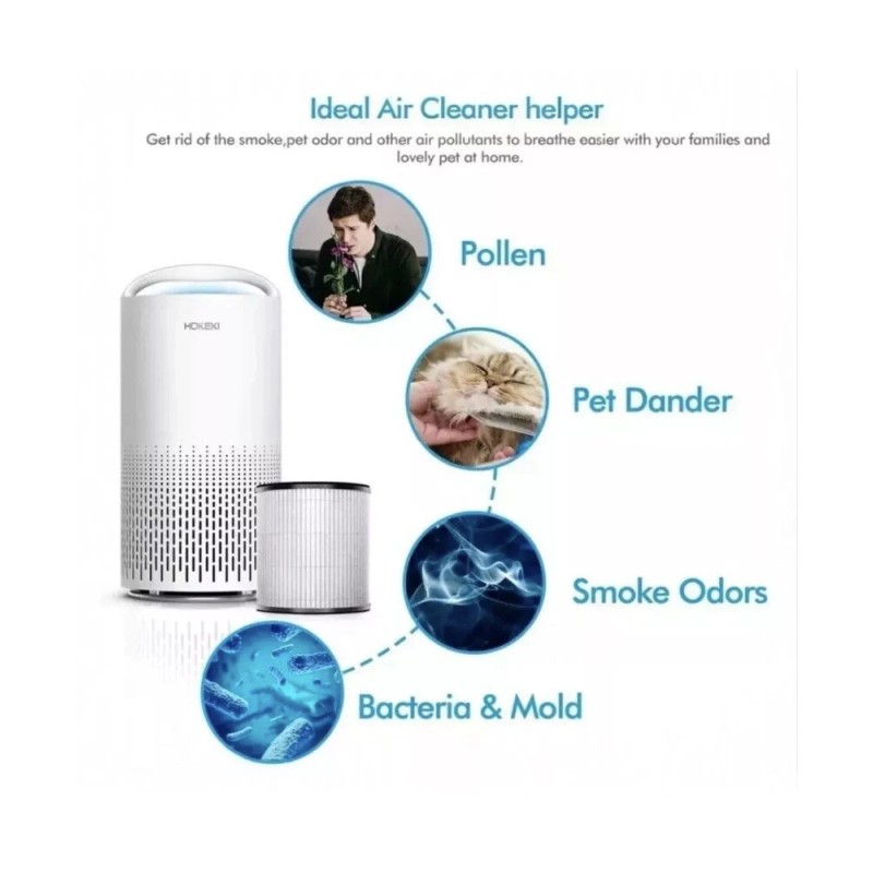 HOKEKI Air Purifier for Home Allergies Pets Hair Bedroom True