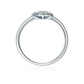 Trilani Women's Heart Ring 925 Sterling Silver with Zirconia in Brilliant Cut Engagement Ring Heart Shape Motif Ring Proposal Ring, 52, Sterling Silver, No Gemstone