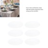 6PCS Round Placemat Woven White Table Mat Heat Insulation Easy