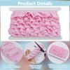 PH PandaHall 9 m Gingham Ruffle Trim Pink Pleated Tape