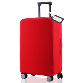 RainVillage Travel Luggage Cover Suitcase Protector Scratch-Resistant Fit 19-31 Inch Suitcase, Not Included Suitcase (Red, 3XL(32-33inch))