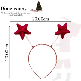 Lizzy 1 x Children Adult Fancy dress Costume Accessories Christmas Headband One Size Hair Accessory for Xmas Parties Elves Party Hats for Christmas Favours(Glitter Star Red)