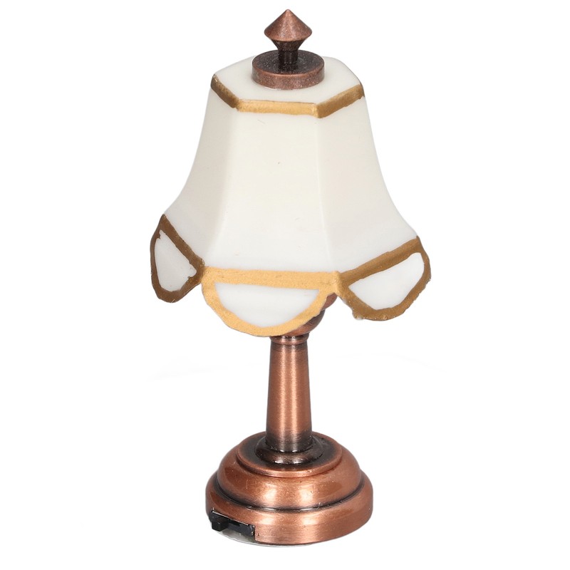 Miniature Lamp 1/12 Scale White 6cm Overall Height Battery Operated