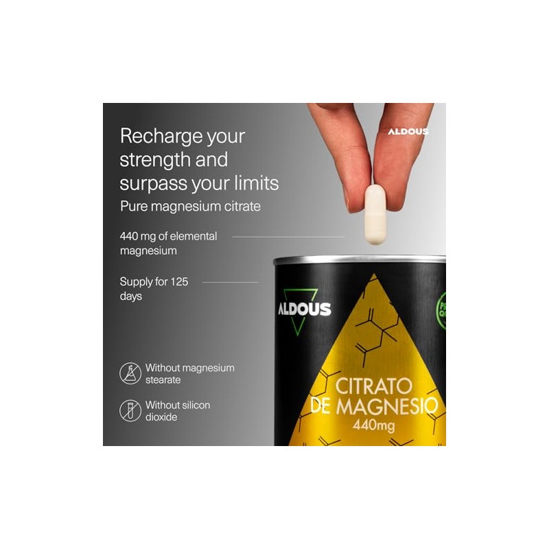 Magnesium Citrate - 250 Capsules - 440 mg of Elemental