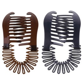 Guojiang 2 Pieces Banana Hair Clips Large Double Comb Clips Fishtail Hair Clips Classic Banana Clips Hair For Thick Hair Ponytail Ladi