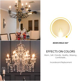 LVWIT B11 LED Filament Bulb E26 Candelabra Base 4.5W(60W Equivalent), Dimmable 2700K Warm White Chandelier Decorative Candle Light Bulb (6-Pack)