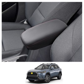 CDEFG Compatible with Toyota Corolla E210 Cross 2019-2023 2024 Central Armrest Armrest Lid Cover Scratch Protection Centre Console Faux Leather Touring Sports GR Hybrid Hatchback Accessories (Black)