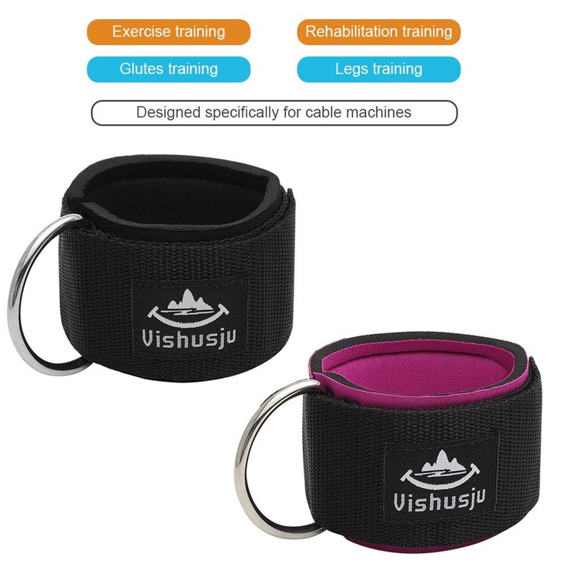 Vishusju Ankle Straps Wrist Cuffs 5.5mm Neoprene Padded Large D-Ring