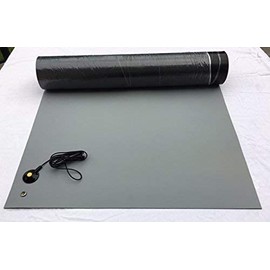 ESD Soldering Mat - Heat Resistant Anti-Static Table Mat - with Grounding Cord (30" x 36" (2.5' x 3'), Gray)