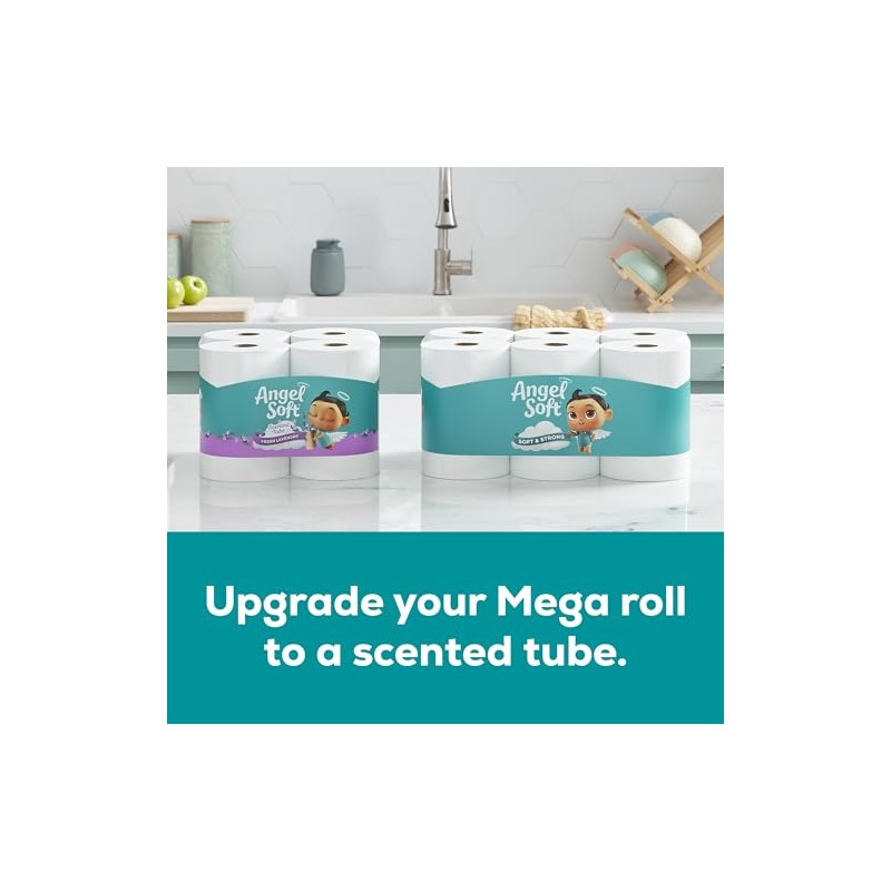 Angel Soft Toilet Paper, 18 Mega Rolls = 72 Regular