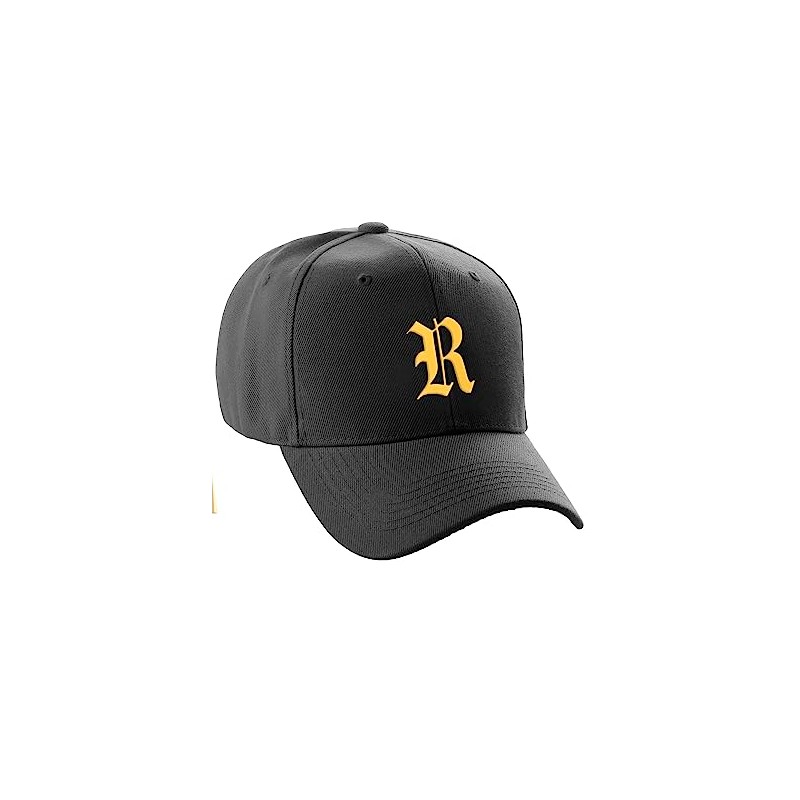 Daxton Structured Baseball Hat Cap Curved Visor Old English Font