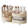 NUODWELL Makeup Organiser, Cosmetics Storage Box with 360°Rotating Makeup Brush