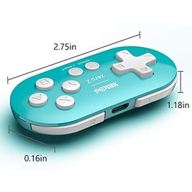 8Bitdo 8Bitdo Zero 2 Mini Bluetooth Gamepad for Switch Windows Android MacOS Steam Raspberry Pi (Turquoise)