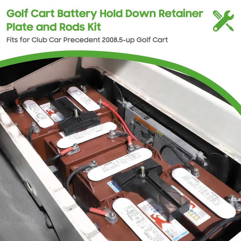 10L0L Golf Cart Battery Hold Down Rod and Plate for