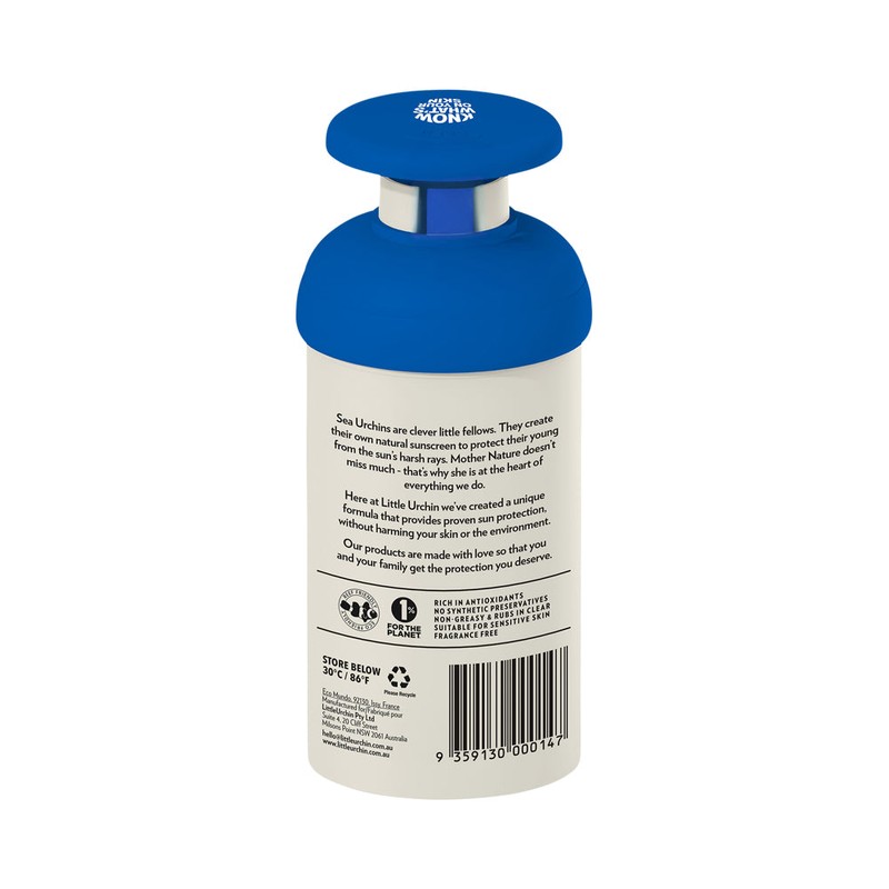 Little Urchin Natural Clear Zinc Sunscreen Spf 50 Pump 300g