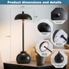 2 Pack Black Ceramic Rechargeable Table Lamps, 5000mAh Small Wireless
