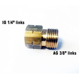 Connector Transition Female 1/4 Inch Lks x Male Thread 3/8 Inch Lks Reducer Gas Adapter Brass for Gas Hose 3/8, Gas Regulator