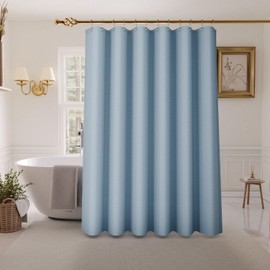 Inhousolu Fabric Shower Curtain Waffle Weave, 230 GSM Heavy Duty, Weighted Hem, 14 Metal Hooks, Water Repellent, Machine Washable, Hotel Spa Luxury Bath Curtain Set, 72 x 72 Inch, Teal