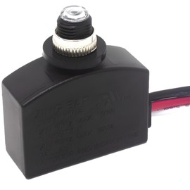 SNR-100WF Dusk to Dawn Light Switch 120V AC Automatic Photocell Sensor On/Off, Photoelectric Day Night Control Auto Eye for LED Indoor Light and Outdoor Lamp Post w/ 3 Wires