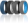 ThunderFit Anillo de boda de silicona transpirable para hombre, 7