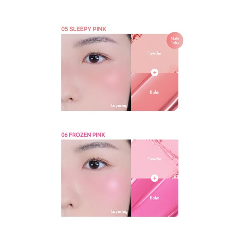 LUNA Glow Layer Blur Cheek 8.5g, Color:01 Peach Shake