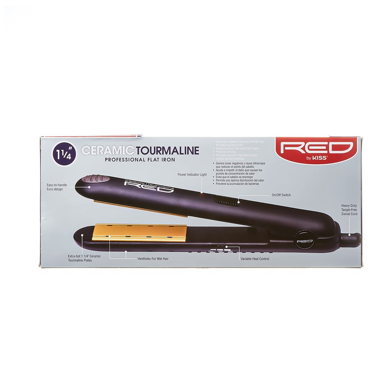 Red by Kiss Titanium Styler Flat Iron (Ceramic, 1 1/4"