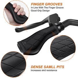 REETEE Bike Handlebar Grips Non-Slip Rubber Bicycles Grips with Aluminum Lock, Ergonomic MTB Grips 22.2 mm Universal Cycling Grips Mountain Bike Hand Grip for BMX/Bicycle/Scooter (black)