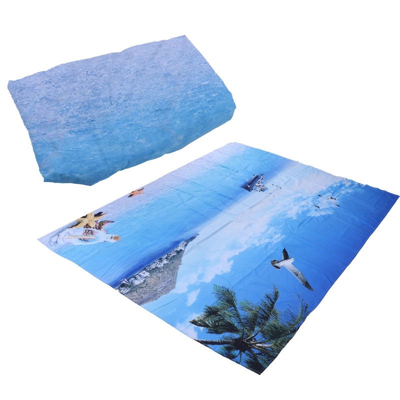 Decorative Tapestry Beach Sea Scenery Pattern Polyester Fiber Hanging Carpet
