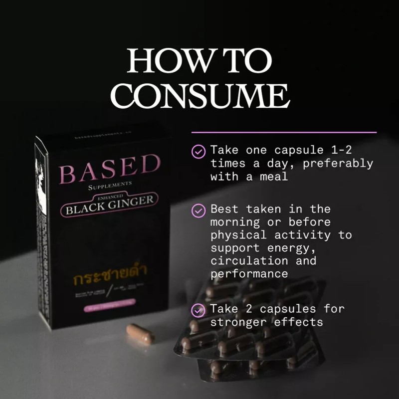 BASED Supplements Black Ginger MDF 11% - 30 capsules, 300mg