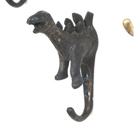 Fyne-Finds Animal Dinosaur Shaped Metal Vintage Hook Leads Coat Keys Hat Wall Mounted Hanger Hook Kids Boys (Stegosaurus Hook)