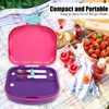 Bento Lunch Box ABS Separate Compartments with Buckle Handle Leakage