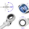 Skweawert 14mm Flex-Head Ratcheting Combination Wrench Metric 72 Teeth 12