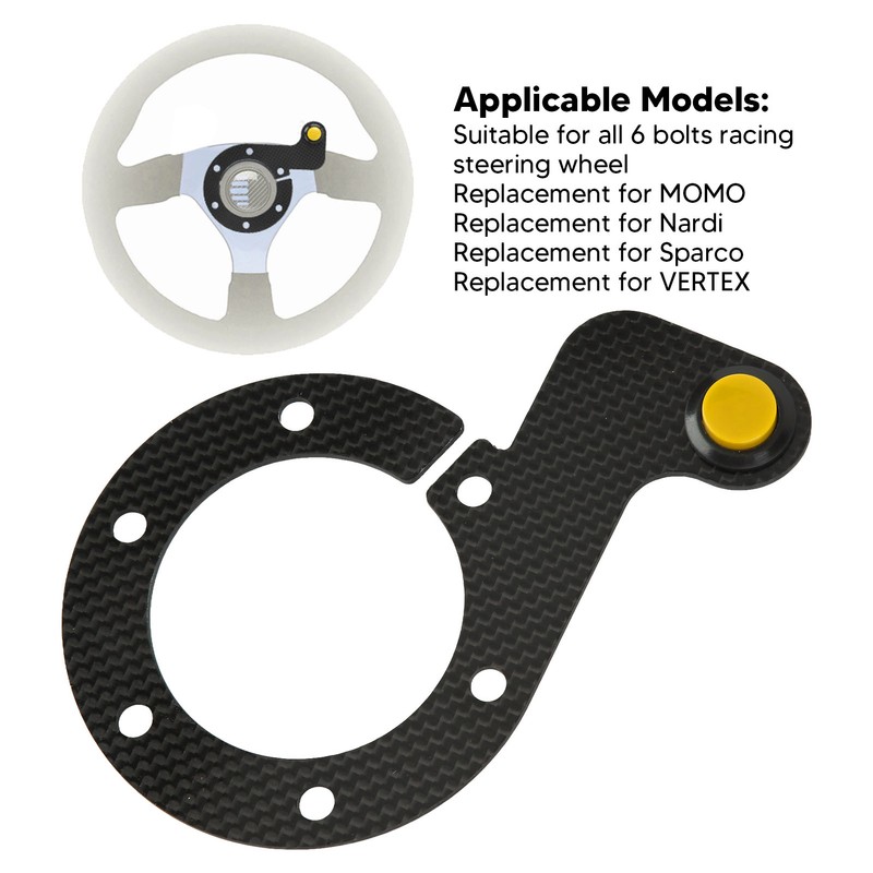 Steering Wheel Horn Button 6 Hole Carbon Fiber Comfortable Touch