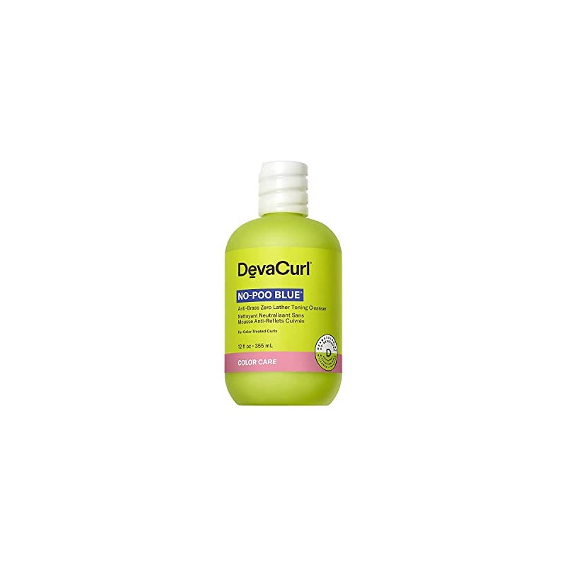 DevaCurl No-Poo Blue Anti-Brass Zero Lather Toning Cleanser, Superfruits, 12