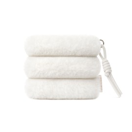 Comfyable Cute Faux Fur Coin Purse, Rice, Travel