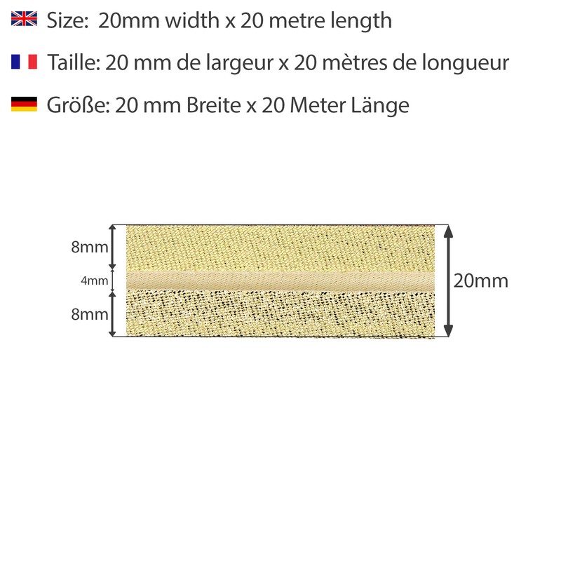 Les Petits Rubans Nastro sbieco metallizzato luccicante, 80% Poliestere 20%