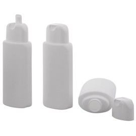 Kosmetex Oval Folding Bottles 200 ml Empty for Filling with Gel, Lotion, Shampoo, 3 x White