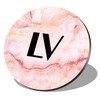 1 x Round Coaster - Letters LV Marble Stone Texture