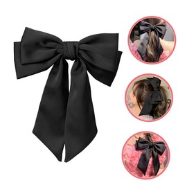 SAFIGLE Large Satin Bow Clips Ribbons Stylish Hair Accessories for Women and Girls for Ponytails Events and Daily Use