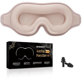 Antifaz para dormir, el antifaz OIOSEN con diseño 3D para mujeres, hombres, súper suave y bloqueo de la luz 100% y con forma en 3D (Rosa)