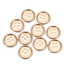 sourcing map 10pcs Metal Sewing Button, 15mm 4-Hole Round Suit