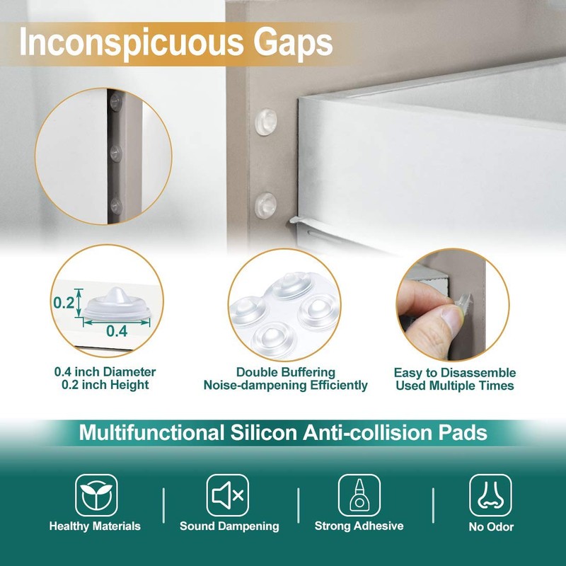 Cabinet Door Bumpers Pack of 200 Self Adhesive Bumpers Pads,