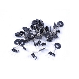 50 Pieces Fishing Bobber Stopper,6 in 1 Rubber Bobbers for Fishing Line, Black Bobber Stops in Many Sizes