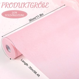 Non-Woven Table Runner, Pink, 30 cm x 30 m, Decorative Table Runner, Pink Table Runner, Wedding Party Decoration, Elegant Table Decoration for Outdoor, Party, Birthdays, Weddings