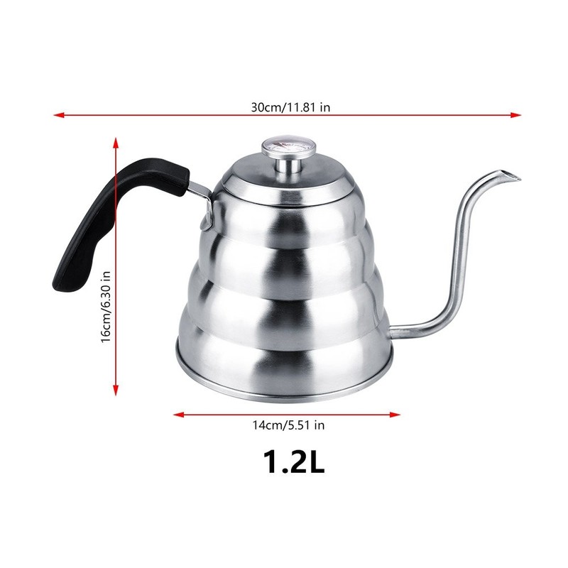 Cafetera con Termómetro de Acero Inoxidable 304 Vierte Sobre Café