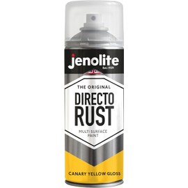 JENOLITE Directorust Spray Paint for Metal - CANARY YELLOW - Gloss Finish for Indoor and Outdoor use - Multi-Surface for Metal, Plastic, Ceramic, Wood & Rusted Surfaces - 400ml (13.52fl oz), RAL1018