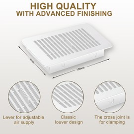 Floor Register 6x10, Floor Vent Cover, for Home Floor Sidewall Office or Ceiling Vent, Vent Covers for Home Floor 2 Pack (White)