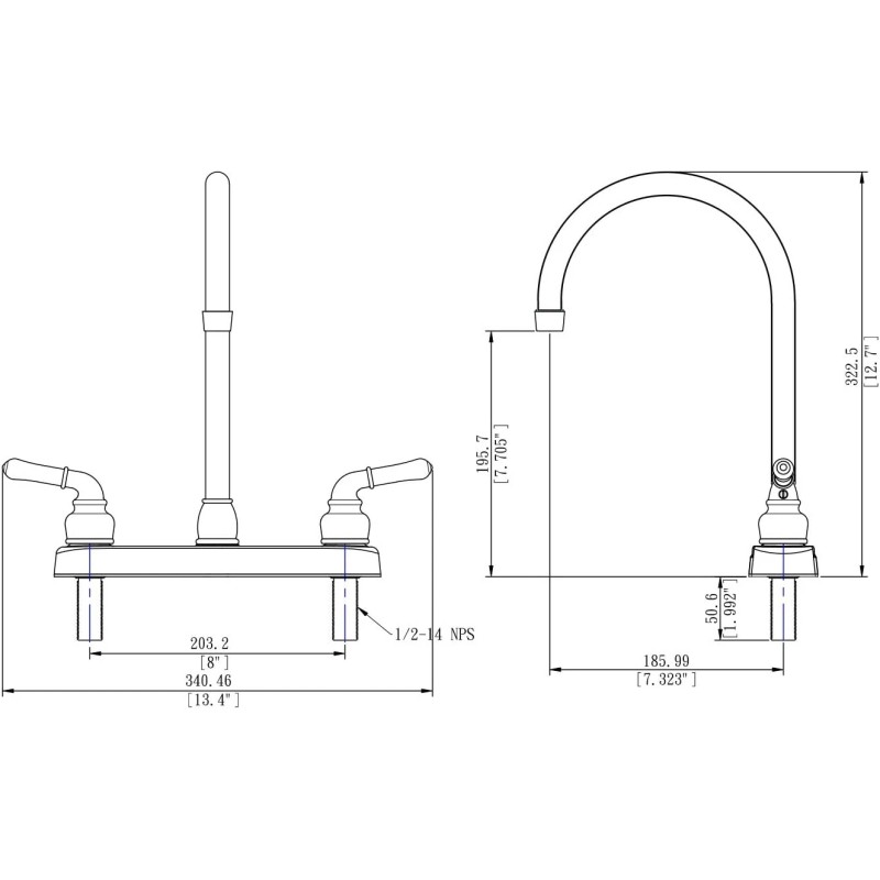 Pacific Bay Lynden Modern High Arc Kitchen Sink Faucet -
