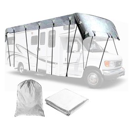 HFKJway Rv Cover for Roof - 210D Oxford Cloth, Wind, Rain & Snow Proof - Class C Rv - Grey, 13m x 3m